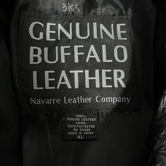 Navarre Leather Company Womens Genuine Buffalo Leather Black Jacket Size XL - Picture 10 of 15